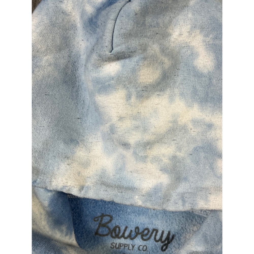 Bowery Supply Co Sweatshirt New York Tie Dye Hoodie Blue‎ White Men Size M - Picture 4 of 7